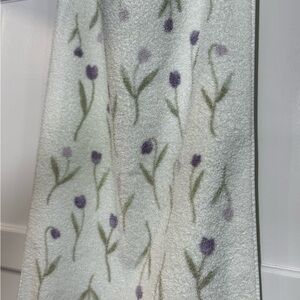 Vintage Purple Tulips Floral Cotton Hand Towel/Powder Room Towel